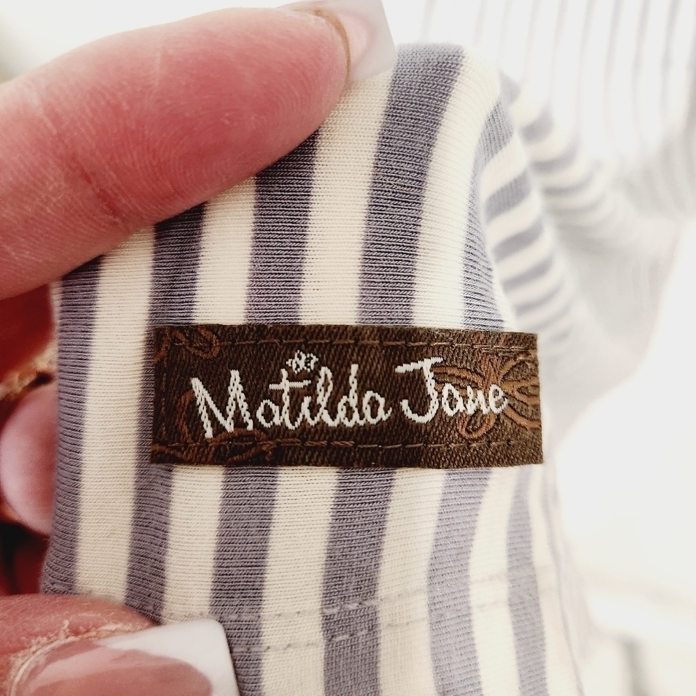Matilda Jane Womens Stripes All Day Romper Outfit Gray Size - Picture 12 of 14